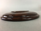 Japanese Wood Lacquer Drink Saucer Vtg Chataku Coaster Grain Brown UR209