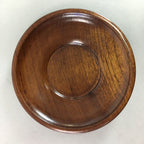 Japanese Wood Lacquer Drink Saucer Vtg Chataku Coaster Grain Brown UR210