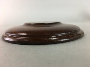 Japanese Wood Lacquer Drink Saucer Vtg Chataku Coaster Grain Brown UR210