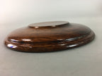 Japanese Wood Lacquer Drink Saucer Vtg Chataku Coaster Grain Brown UR210