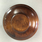 Japanese Wood Lacquer Drink Saucer Vtg Chataku Coaster Grain Brown UR212