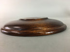 Japanese Wood Lacquer Drink Saucer Vtg Chataku Coaster Grain Brown UR212
