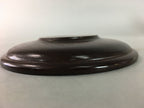 Japanese Wood Lacquer Drink Saucer Vtg Chataku Coaster Grain Brown UR212