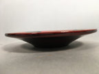 Japanese Wood Lacquer Drink Saucer Vtg Chataku Coaster Makie Floral Gold QT94