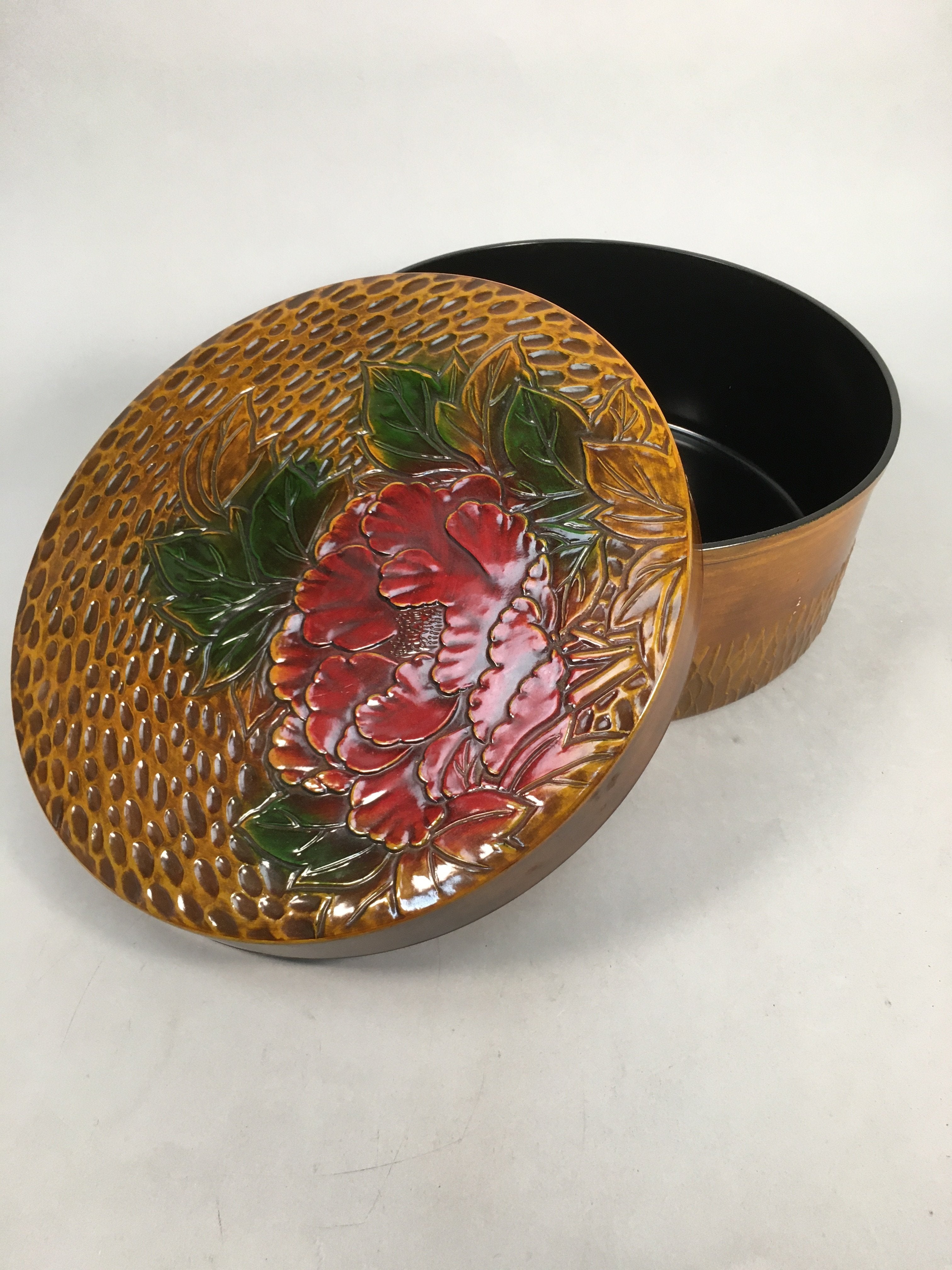 Japanese Wood Lacquer Lid Container Tea Box Vtg Chabitsu Sencha Utensil UR382