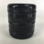 Japanese Wood Lacquer Lidded Container Double-Tiered Vtg Accessory Case UR523