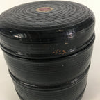 Japanese Wood Lacquer Lidded Container Double-Tiered Vtg Accessory Case UR523