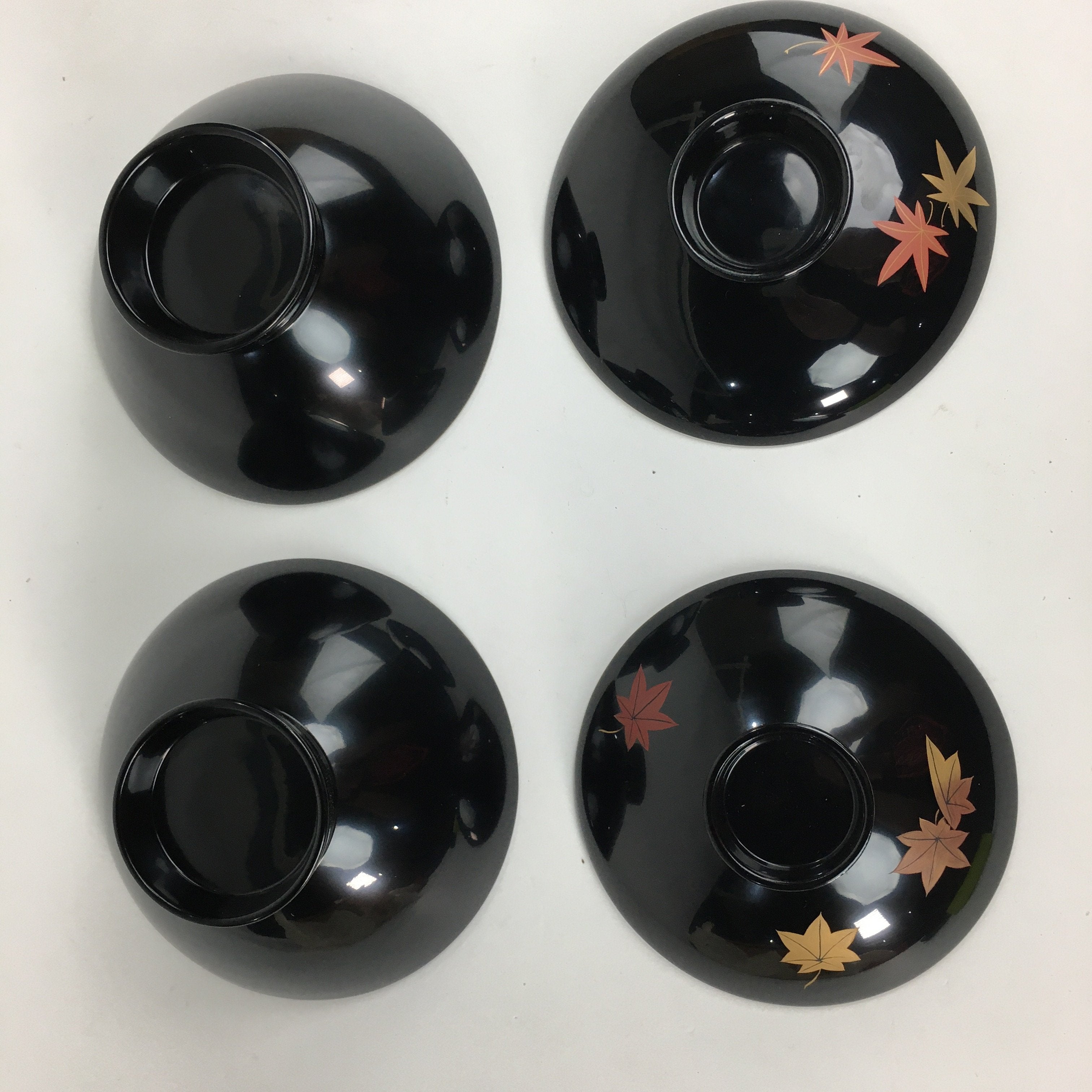 Japanese Wood Lacquer Lidded Soup Bowl 2pc Vtg Black Futatsuki-Owan LWB39