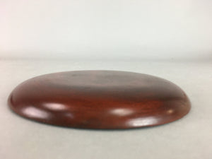 Japanese Wood Lacquer Plate Kamakura-Bori Vtg Brown Hand-carved Floral UR241