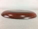 Japanese Wood Lacquer Plate Kamakura-Bori Vtg Brown Hand-carved Floral UR242