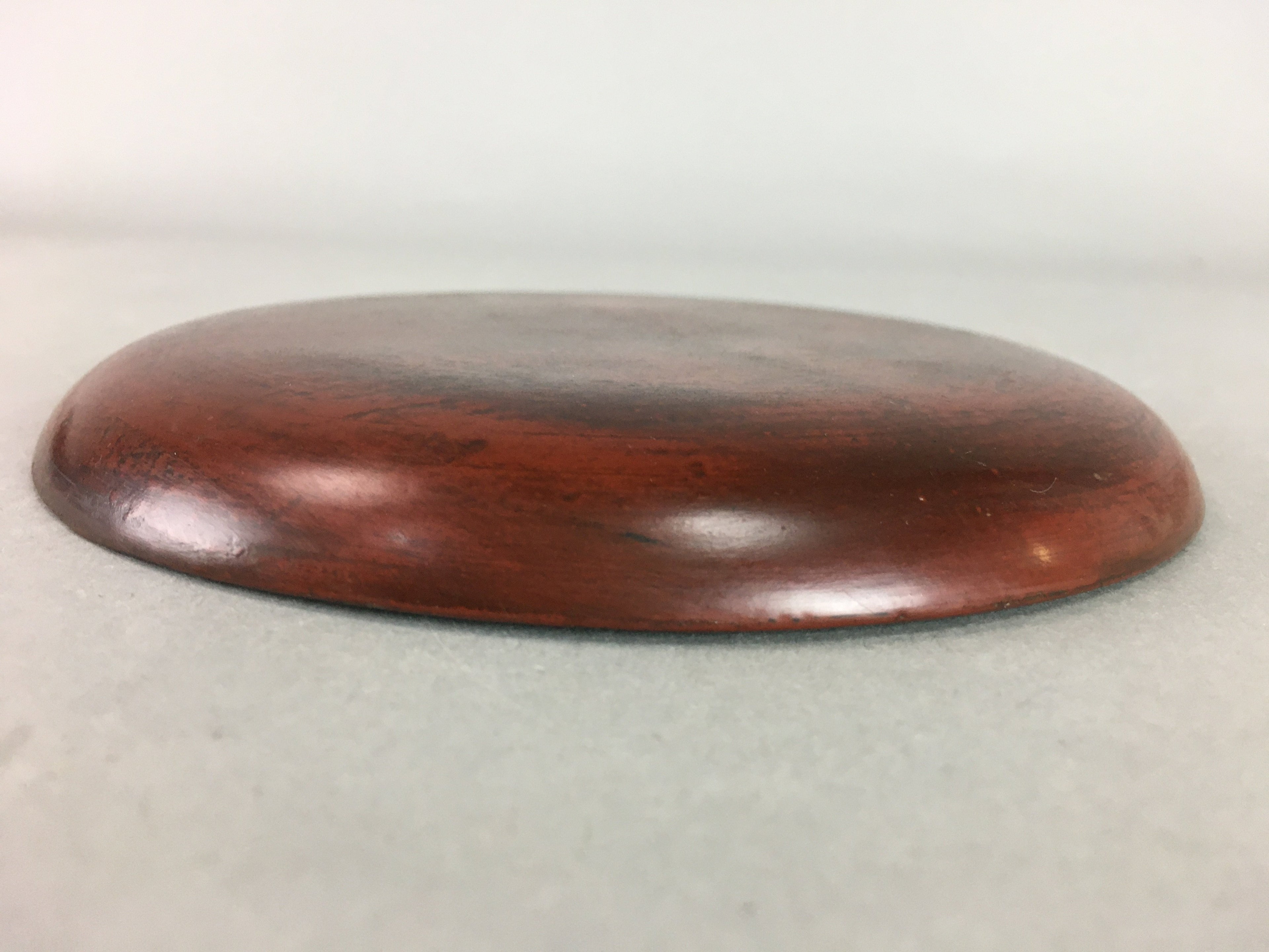 Japanese Wood Lacquer Plate Kamakura-Bori Vtg Brown Hand-carved Floral UR242