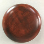 Japanese Wood Lacquer Plate Kamakura-Bori Vtg Brown Hand-carved Floral UR242