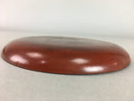 Japanese Wood Lacquer Plate Kamakura-Bori Vtg Brown Hand-carved Floral UR245