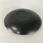 Japanese Wood Lacquer Plate Replica Vtg Floral Carving Round Red Black QT57