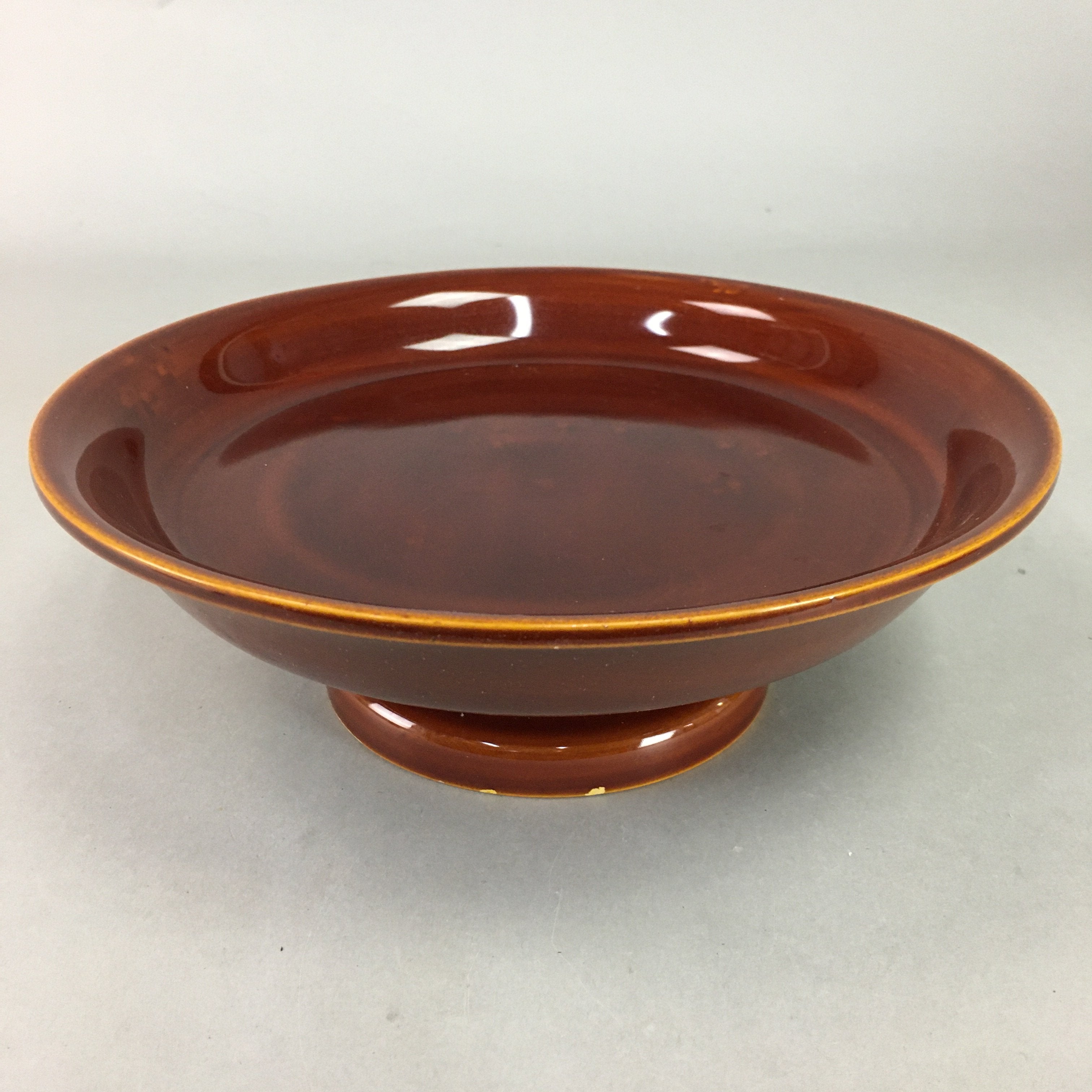 Japanese Wood Lacquer Snack Bowl Vtg Leg Kashiki Shunkei Nuri Tea Ceremony PX352