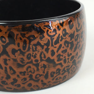 Japanese Wood Lacquerware Small Bowl Vtg Tsugaru-Nuri Spotted Pattern UR721