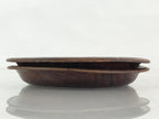 Japanese Wood Patchwork Drink Saucer ２pc Set Vtg Chataku Coaster Brown UR838