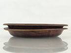 Japanese Wood Patchwork Drink Saucer ２pc Set Vtg Chataku Coaster Brown UR838