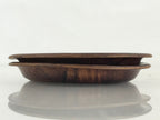 Japanese Wood Patchwork Drink Saucer ２pc Set Vtg Chataku Coaster Brown UR838