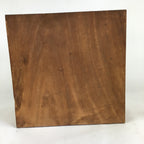 Japanese Wood Shelf Vtg Glass Slide Panel Display box Brown Doll Figurine T305
