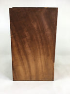 Japanese Wood Shelf Vtg Glass Slide Panel Display box Brown Doll Figurine T305