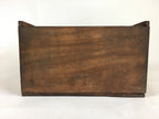Japanese Wood Shelf Vtg Glass Slide Panel Display box Brown Doll Figurine T305