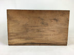 Japanese Wood Shelf Vtg Glass Slide Panel Display box Brown Doll Figurine T305