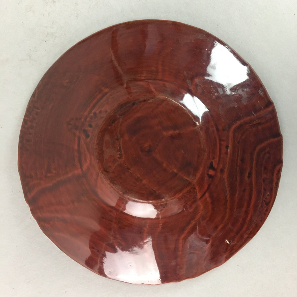 Japanese Wood Shunkei Lacquer Drink Saucer 5pc SetVtg Chataku Coaster UR160
