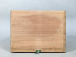Japanese Wood Storage Box Pottery Vtg Hako Ribbon Inside 16.3x16.2x12cm WB769