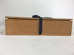 Japanese Wood Storage Box Vtg Hako Ribbon Inside 30.4x30.4x6.2cm WB791