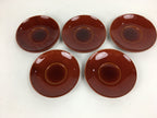Japanese Wood lacquer Shunkei-Nuri Drink Saucer 5pc Set Vtg Chataku Coaster UR60