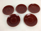 Japanese Wood lacquer Shunkei-Nuri Drink Saucer 5pc Set Vtg Chataku Coaster UR60
