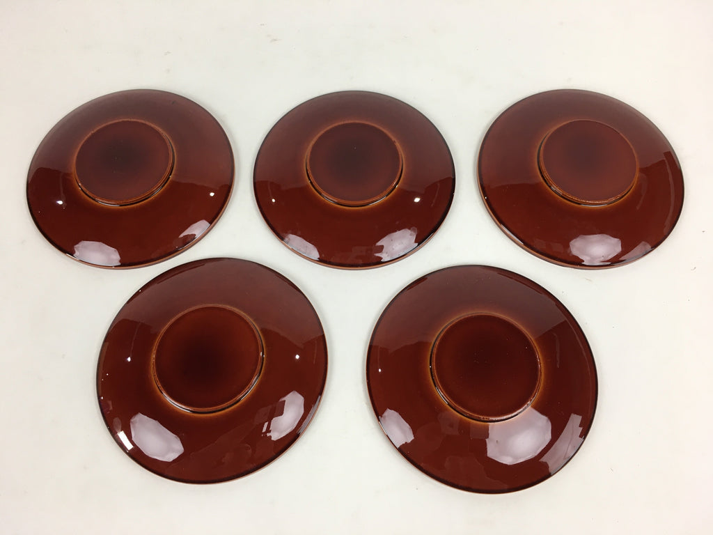 Japanese Wood lacquer Shunkei-Nuri Drink Saucer 5pc Set Vtg Chataku Coaster UR60