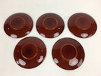Japanese Wood lacquer Shunkei-Nuri Drink Saucer 5pc Set Vtg Chataku Coaster UR60