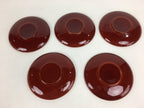Japanese Wood lacquer Shunkei-Nuri Drink Saucer 5pc Set Vtg Chataku Coaster UR60