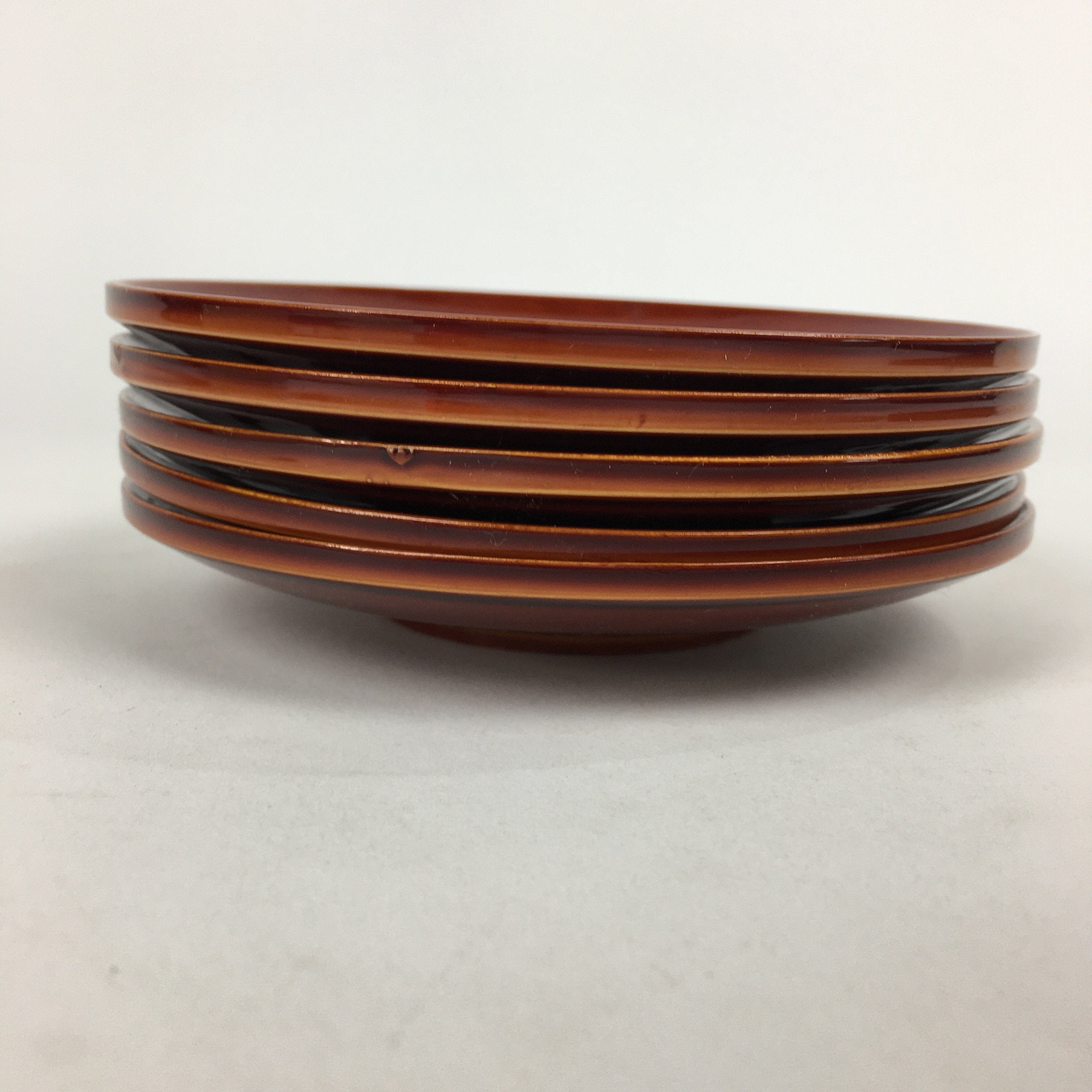 Japanese Wood lacquer Shunkei-Nuri Drink Saucer 5pc Set Vtg Chataku Coaster UR60