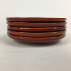 Japanese Wood lacquer Shunkei-Nuri Drink Saucer 5pc Set Vtg Chataku Coaster UR60