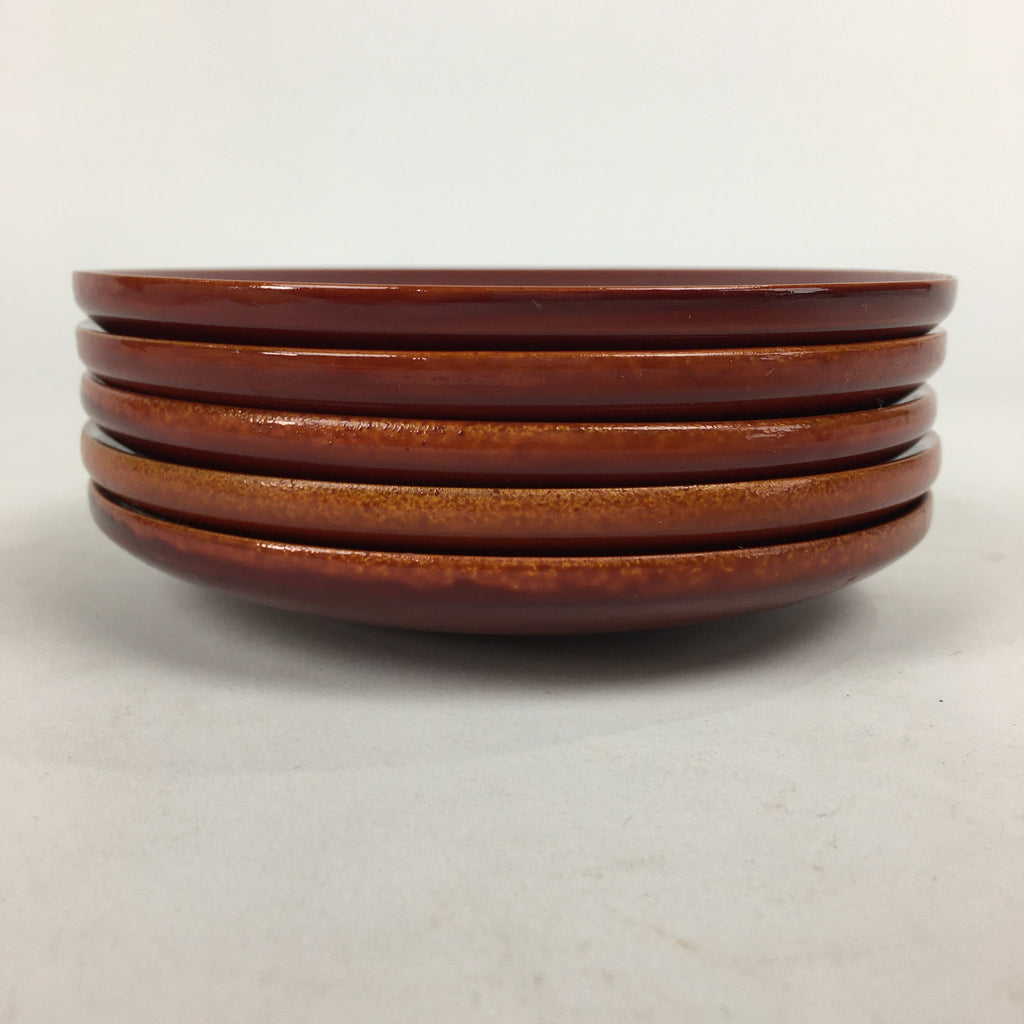 Japanese Wood lacquer Shunkei-Nuri Drink Saucer 5pc Set Vtg Chataku Coaster UR60