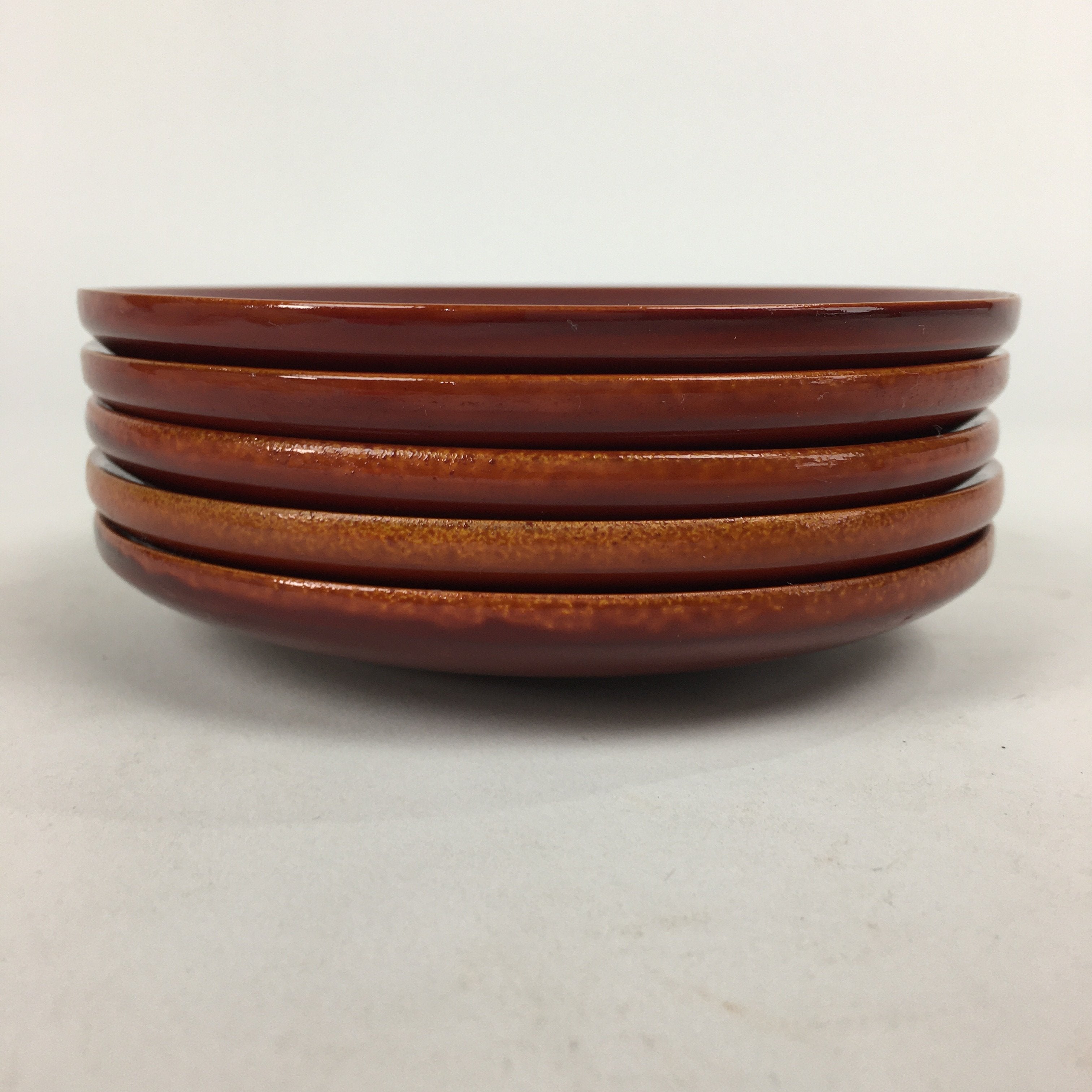 Japanese Wood lacquer Shunkei-Nuri Drink Saucer 5pc Set Vtg Chataku Coaster UR60