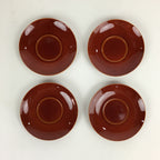 Japanese Wood lacquer Shunkei-Nuri Drink Saucer 5pc Set Vtg Coaster LWB47
