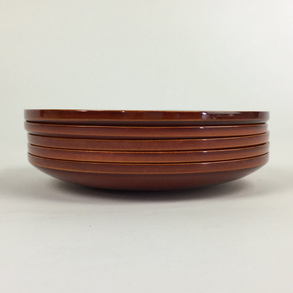 Japanese Wood lacquer Shunkei-Nuri Drink Saucer 5pc Set Vtg Coaster LWB47