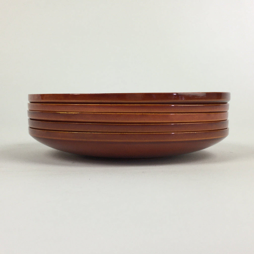 Japanese Wood lacquer Shunkei-Nuri Drink Saucer 5pc Set Vtg Coaster LWB47