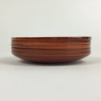 Japanese Wood lacquer Shunkei-Nuri Drink Saucer 5pc Set Vtg Coaster LWB47
