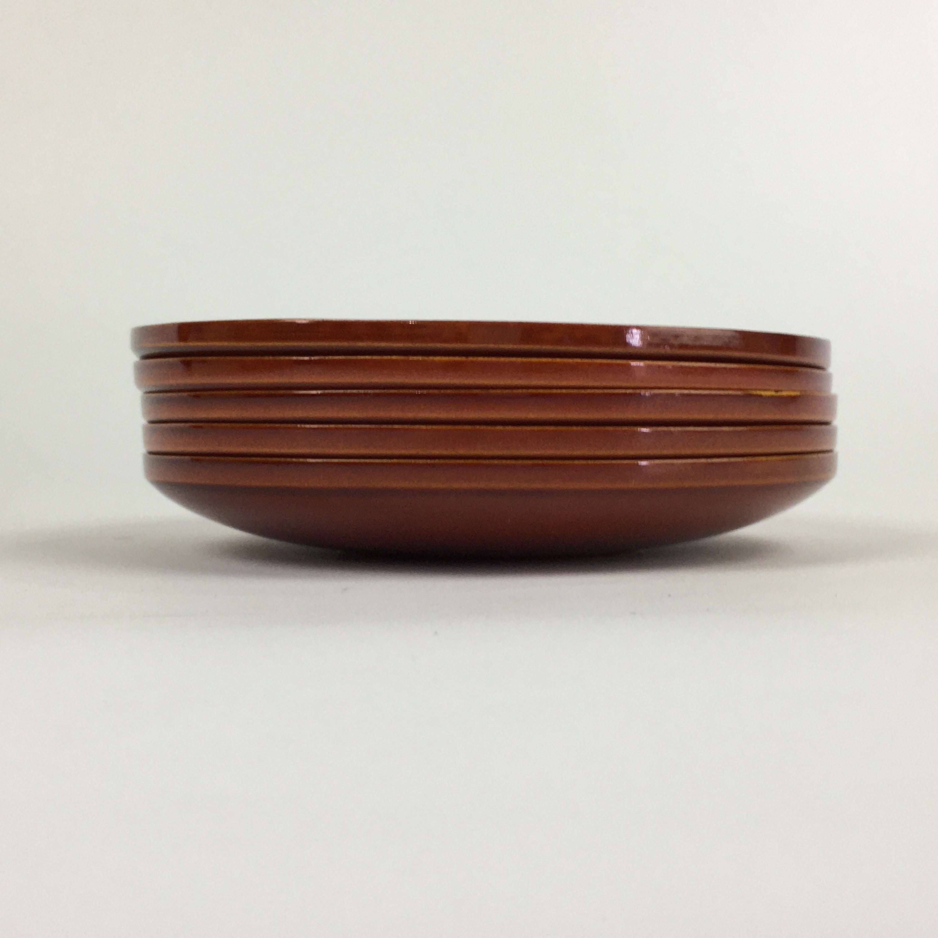 Japanese Wood lacquer Shunkei-Nuri Drink Saucer 5pc Set Vtg Coaster LWB47