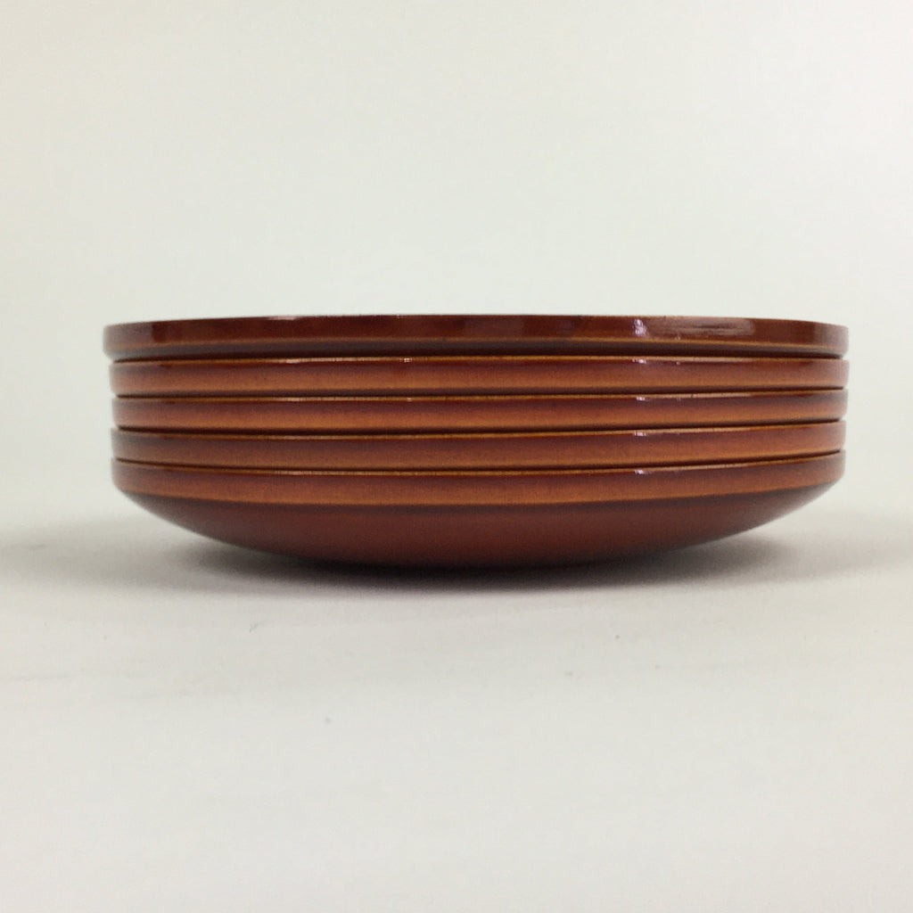 Japanese Wood lacquer Shunkei-Nuri Drink Saucer 5pc Set Vtg Coaster LWB47