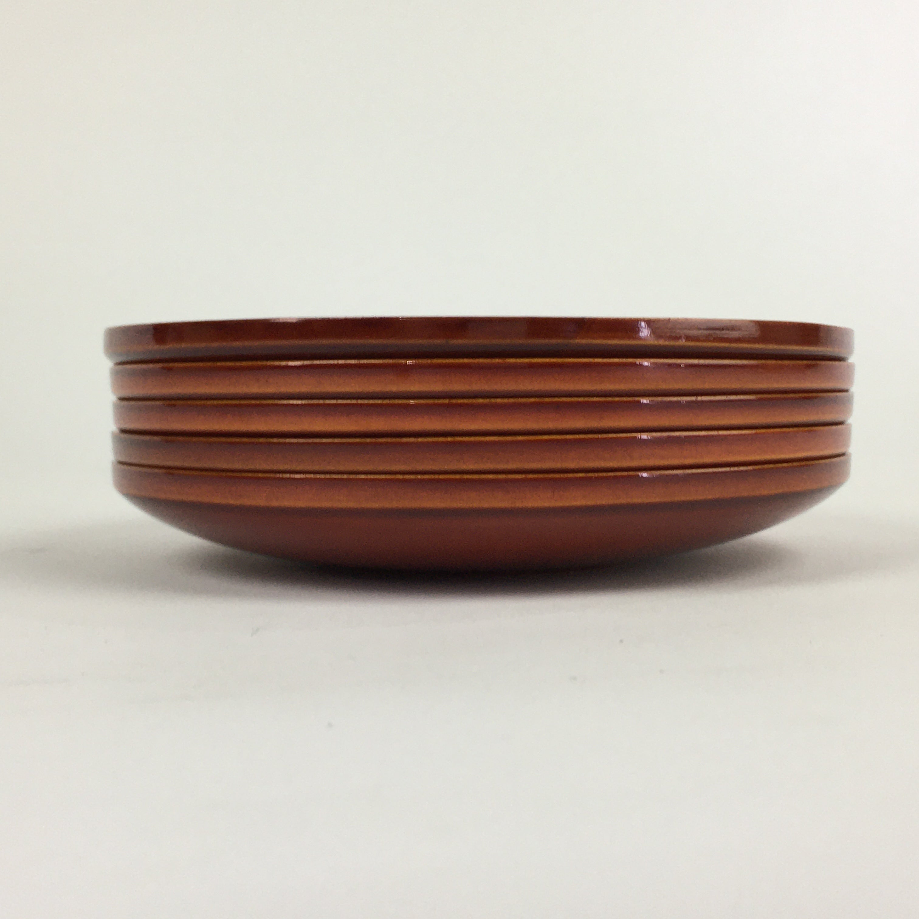 Japanese Wood lacquer Shunkei-Nuri Drink Saucer 5pc Set Vtg Coaster LWB47