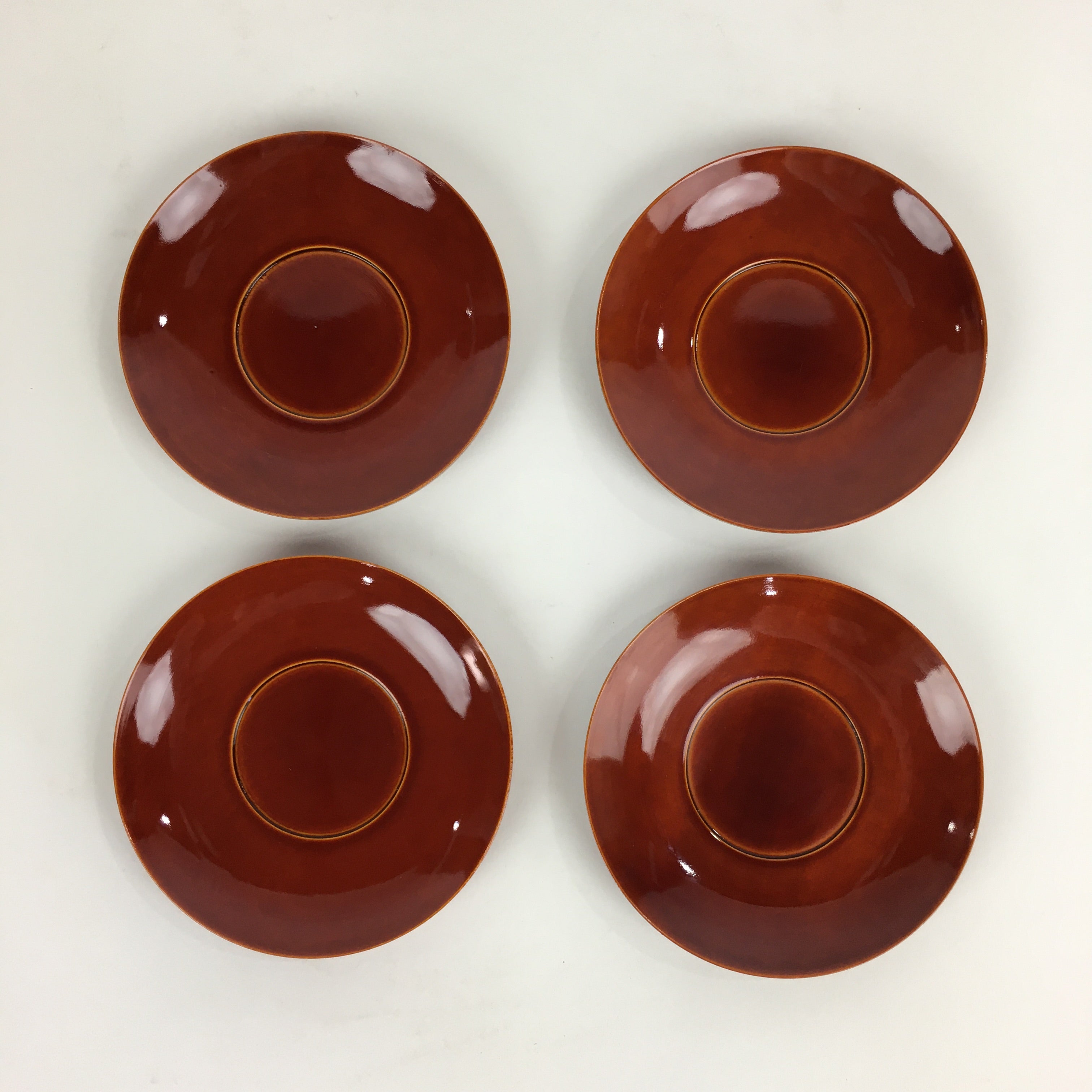 Japanese Wood lacquer Shunkei-Nuri Drink Saucer 5pc Set Vtg Coaster LWB48