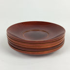 Japanese Wood lacquer Shunkei-Nuri Drink Saucer 5pc Set Vtg Coaster LWB49