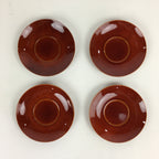 Japanese Wood lacquer Shunkei-Nuri Drink Saucer 5pc Set Vtg Coaster LWB49