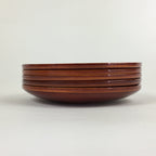 Japanese Wood lacquer Shunkei-Nuri Drink Saucer 5pc Set Vtg Coaster LWB49